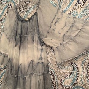 Blue and White Tie-dye Boho Top ✌🏻